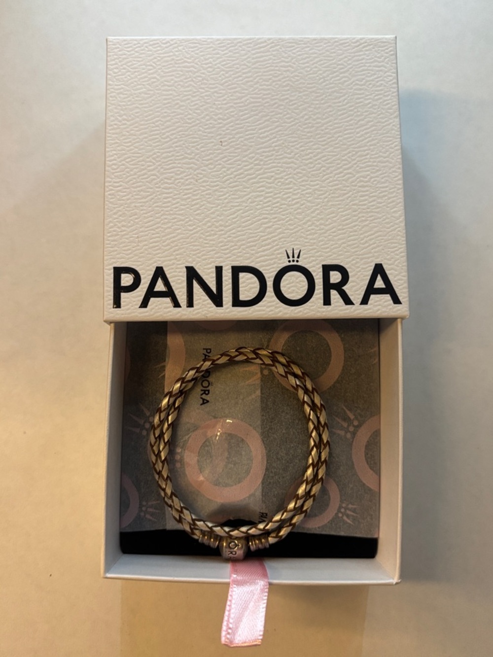 Pandora Braided Leather Wrap Bracelet